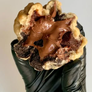 Cookie duo brownie - vue gâteau ouvert.