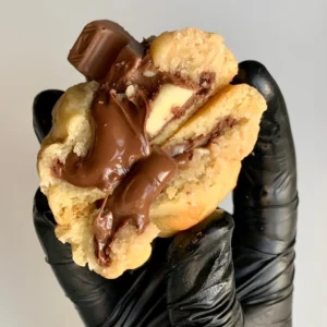 Cookie nutella - kinder maxi - vue gâteau ouvert.